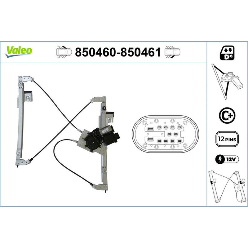 Valeo Electric Window Regulator Lifter Right Front 850461