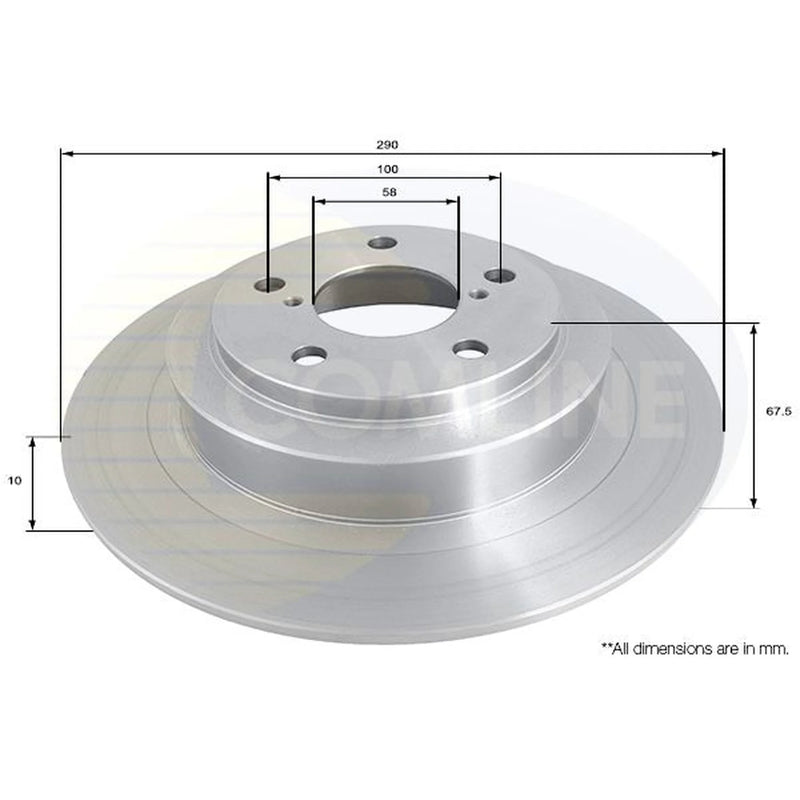 Comline 2 x Solid Rear Brake Discs ADC0817-x2