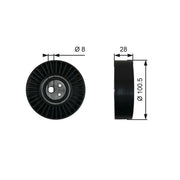 Gates V-Ribbed Belt Tensioner Pulley OD Wide T36003