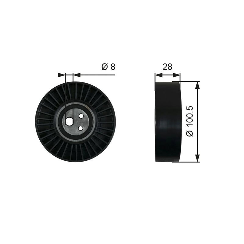 Gates V-Ribbed Belt Tensioner Pulley OD Wide T36003