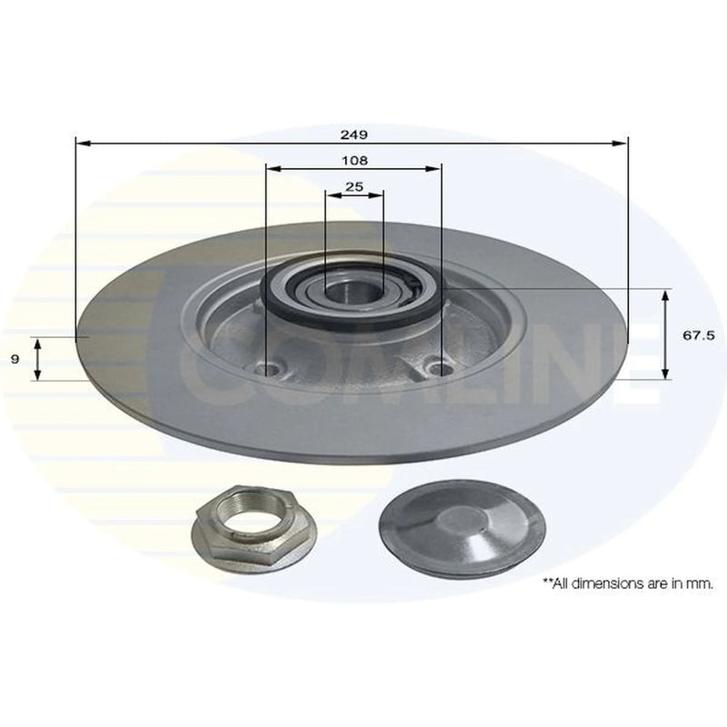 Comline 2 x Solid Rear Brake Discs ADC3017-x2