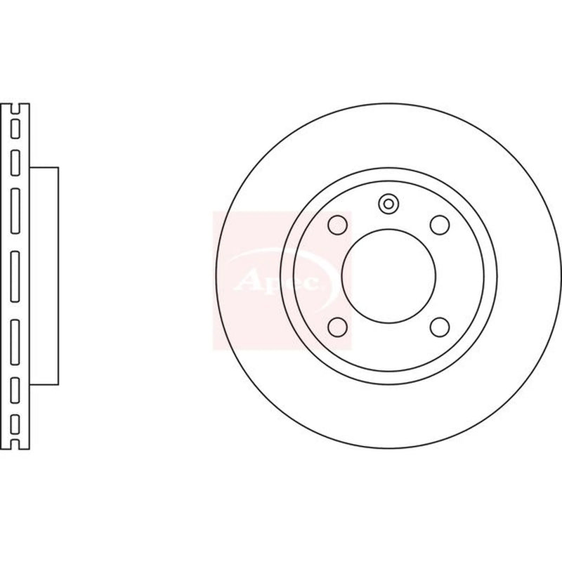 Apec 2 x Vented Front Brake Discs DSK116-x2