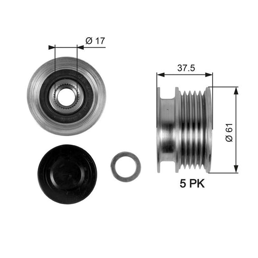 Gates Alternator Overrunning Freewheel Clutch OAP7108