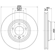 Mintex 2 x Front Vented Brake Discs MDC1611RC