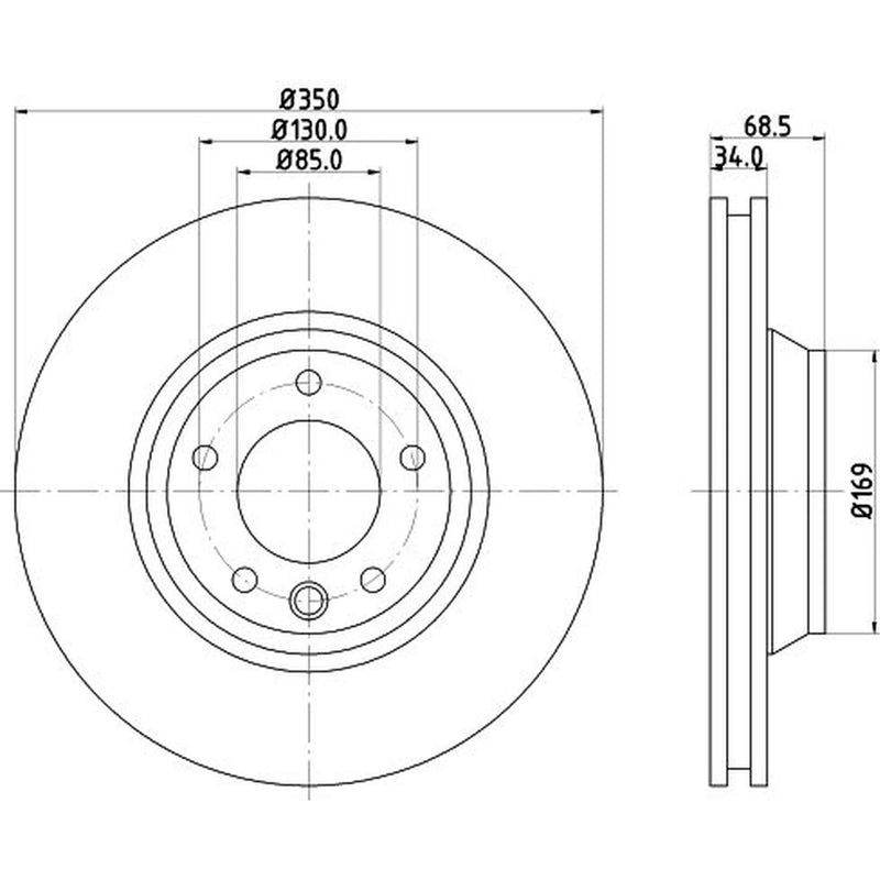 Mintex 2 x Front Vented Brake Discs MDC1611RC