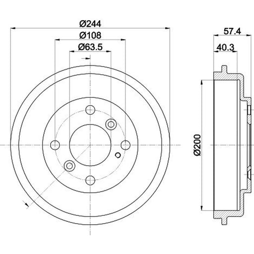Mintex Brake Drum Assembly Rear MBD372
