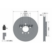 Textar 2 x Externally Vented Rear Brake Discs 92098603-x2