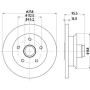DON 2 x Solid Front Brake Discs PCD21411-x2