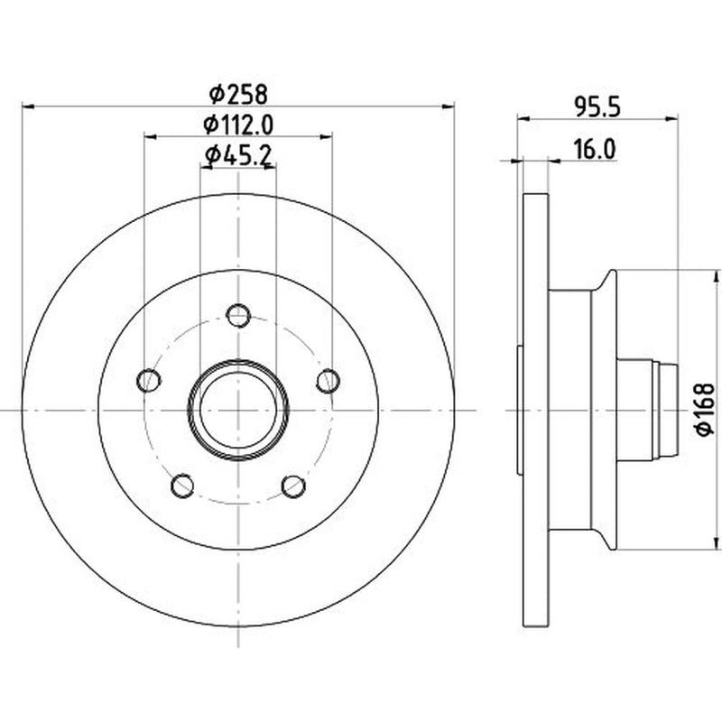DON 2 x Solid Front Brake Discs PCD21411-x2