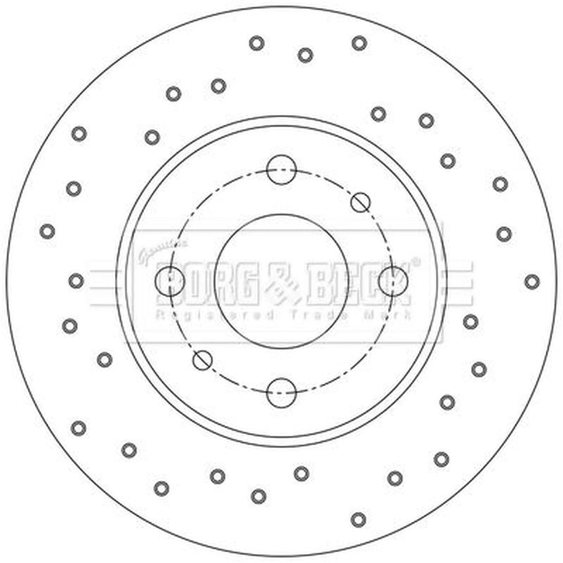 Borg & Beck 2 x Slotted/Perforated Rear Brake Discs BBD5559-x2
