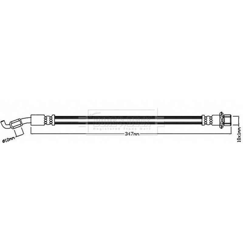 Borg & Beck Brake Hydraulic Hose Line Front Right BBH8207