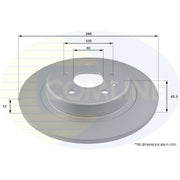 Comline 2 x Solid Rear Brake Discs ADC1165-x2