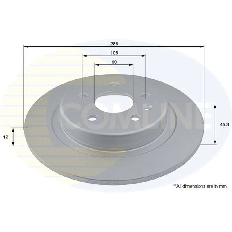Comline 2 x Solid Rear Brake Discs ADC1165-x2