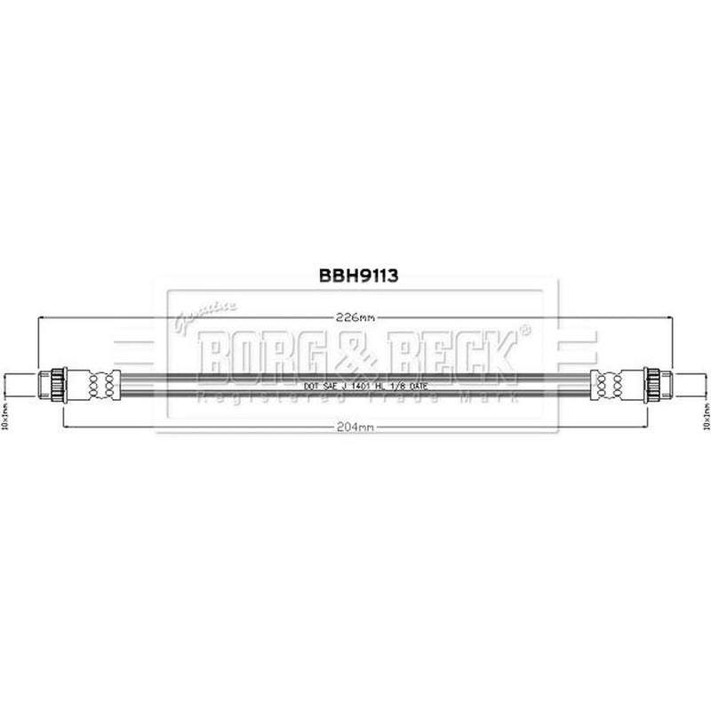 Borg & Beck Brake Hydraulic Hose Line inner BBH9113