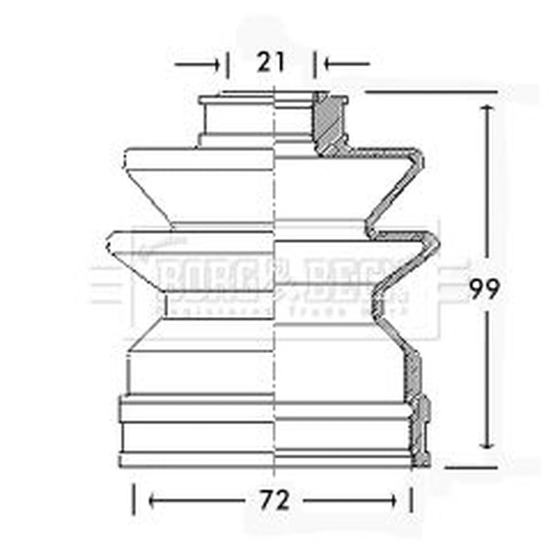 Borg & Beck Drive Shaft Bellow Kit transmission sided BCB2484