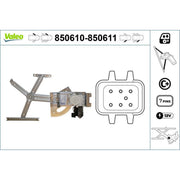 Valeo Electric Window Regulator Lifter Left Front 850610