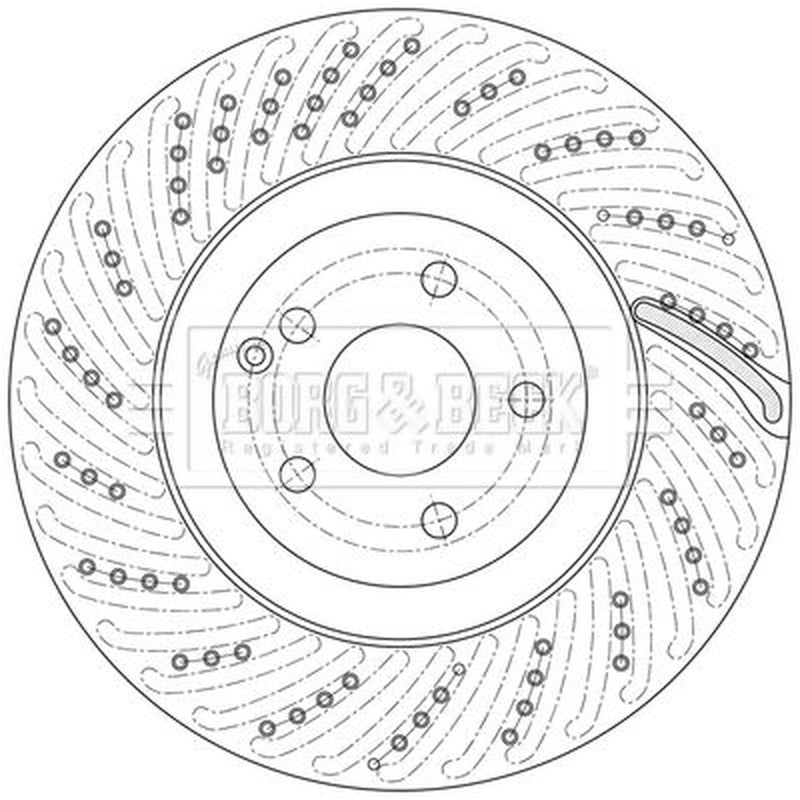Borg & Beck 2 x Perforated/Vented Front Brake Discs BBD6217S-x2
