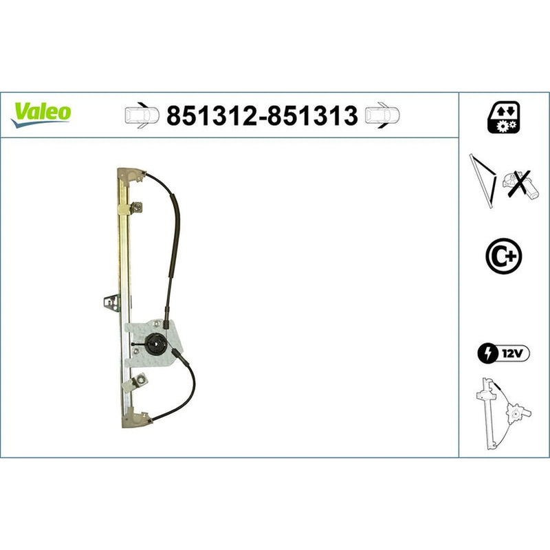 Valeo Electric Window Regulator Lifter Left Front 851312