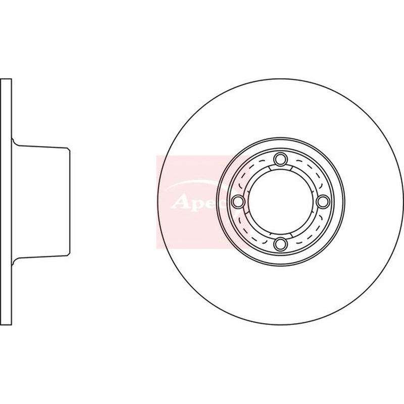 Apec 2 x Solid Front Brake Discs DSK239-x2
