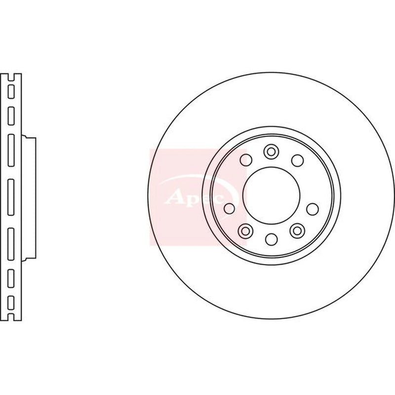 Apec 2 x Vented Front Brake Discs DSK2611-x2