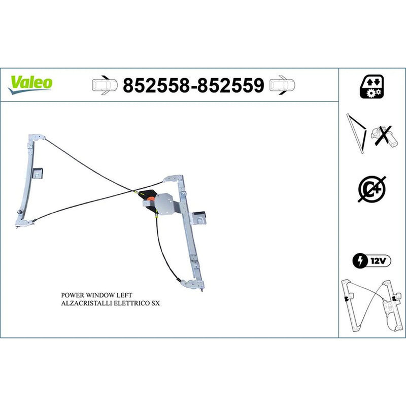 Valeo Electric Window Regulator Lifter Right Front 852559