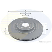Comline 2 x Vented Front Brake Discs ADC2863V-x2