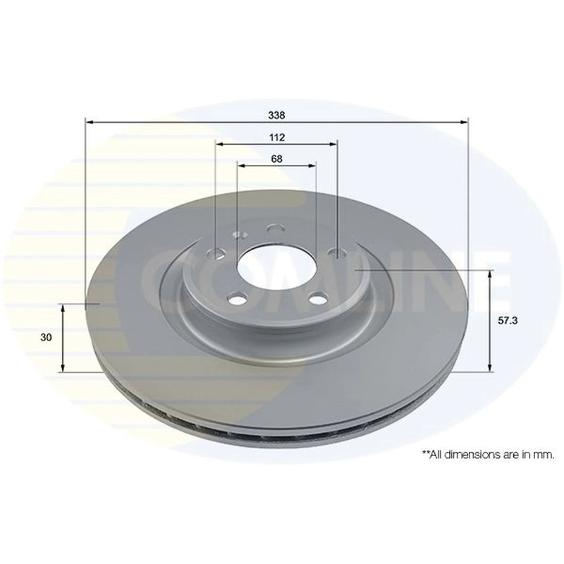 Comline 2 x Vented Front Brake Discs ADC2863V-x2