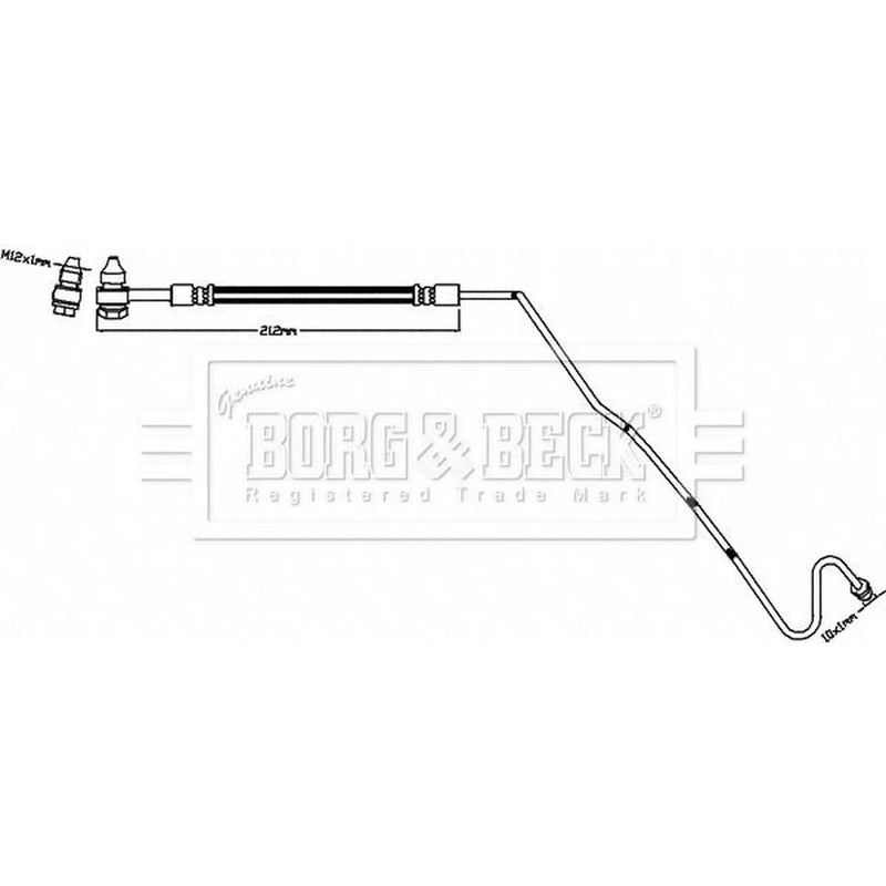 Borg & Beck Brake Hydraulic Hose Line outer BBH8504