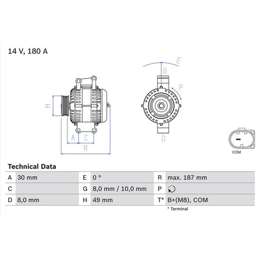 Bosch Car Alternator 12V 0 986 048 820