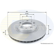 Comline 2 x Vented Front Brake Discs ADC1904V-x2