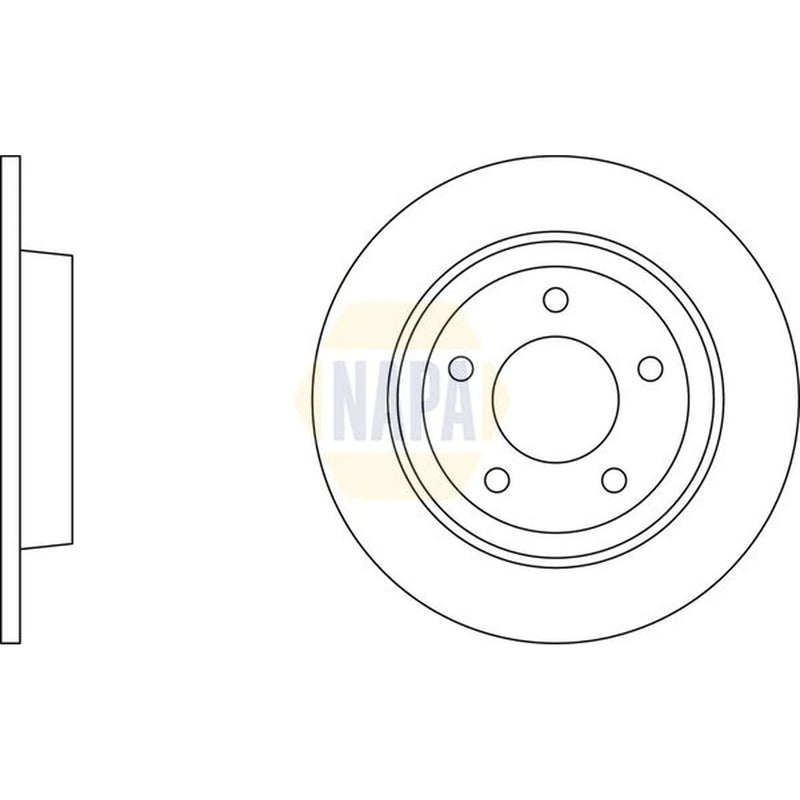 NAPA 2 x Solid Rear Brake Discs NBD5754-x2