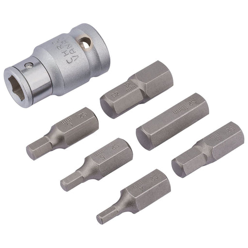 Draper Metric Hexagon Bit Set, 1/2" Sq. Dr. (7 Piece) 83565 Draper  - Town Parts