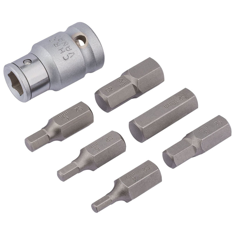 Draper Metric Hexagon Bit Set, 1/2" Sq. Dr. (7 Piece) 83565 Draper  - Town Parts