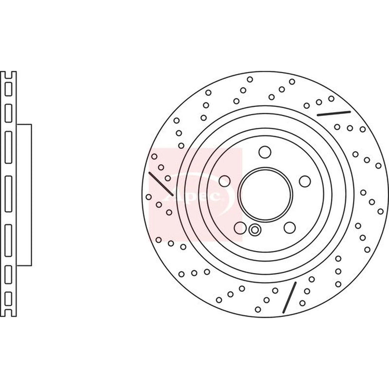 Apec 2 x Vented Front Brake Discs DSK3758-x2