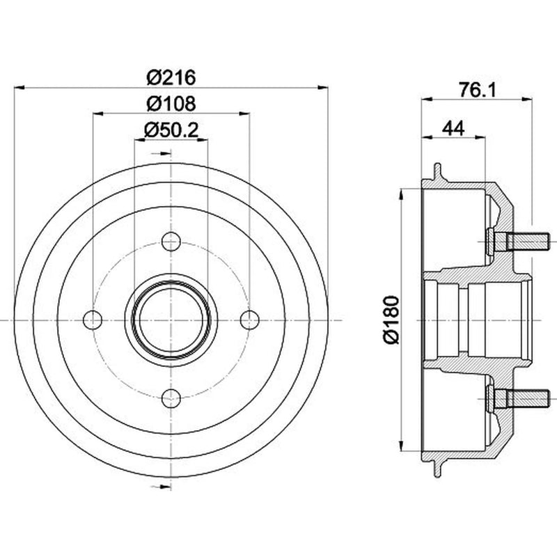 Mintex Brake Drum Assembly Rear MBD036