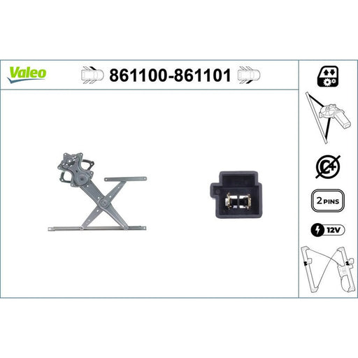 Valeo Electric Window Regulator Lifter Left Front 861100