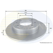 Comline 2 x Solid Rear Brake Discs ADC1020-x2