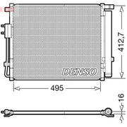 Denso Air Conditioning Condenser fits Hyundai Grand Santa Fé 2013-2018 2.2