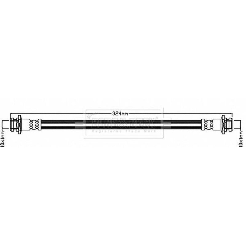Borg & Beck Brake Hydraulic Hose Line Rear Right BBH8014