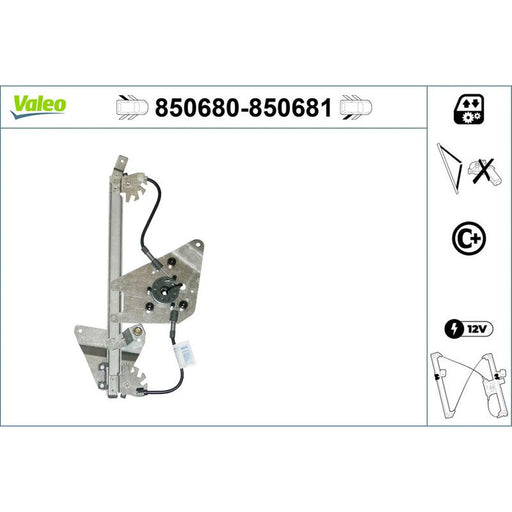 Valeo Electric Window Regulator Lifter Left Rear 850680
