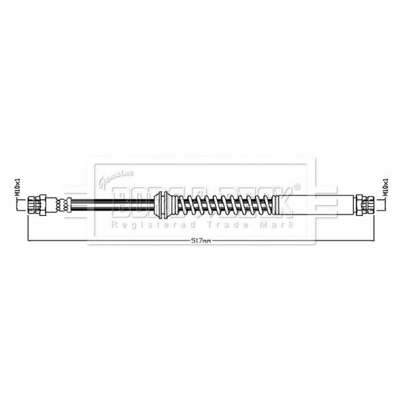 Borg & Beck Brake Hydraulic Hose Line Rear Right BBH8860