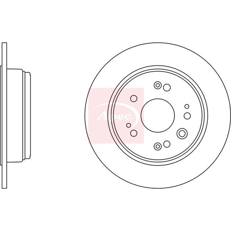 Apec 2 x Solid Rear Brake Discs DSK2495-x2