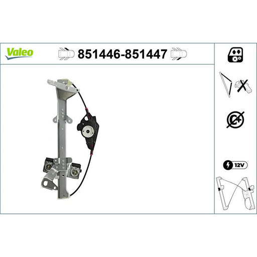 Valeo Electric Window Regulator Lifter Right Front 851447