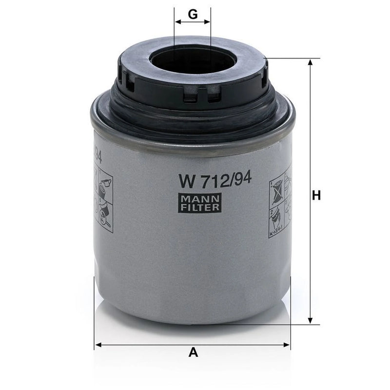 MANN-FILTER Engine Oil Filter W 712/94