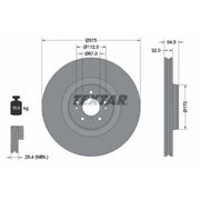 Textar 2 x Vented Front Brake Discs 92176603-x2