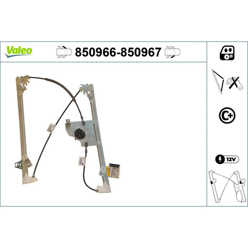 Valeo Electric Window Regulator Lifter Right Front 850967