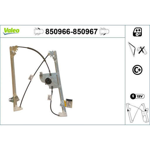Valeo Electric Window Regulator Lifter Right Front 850967