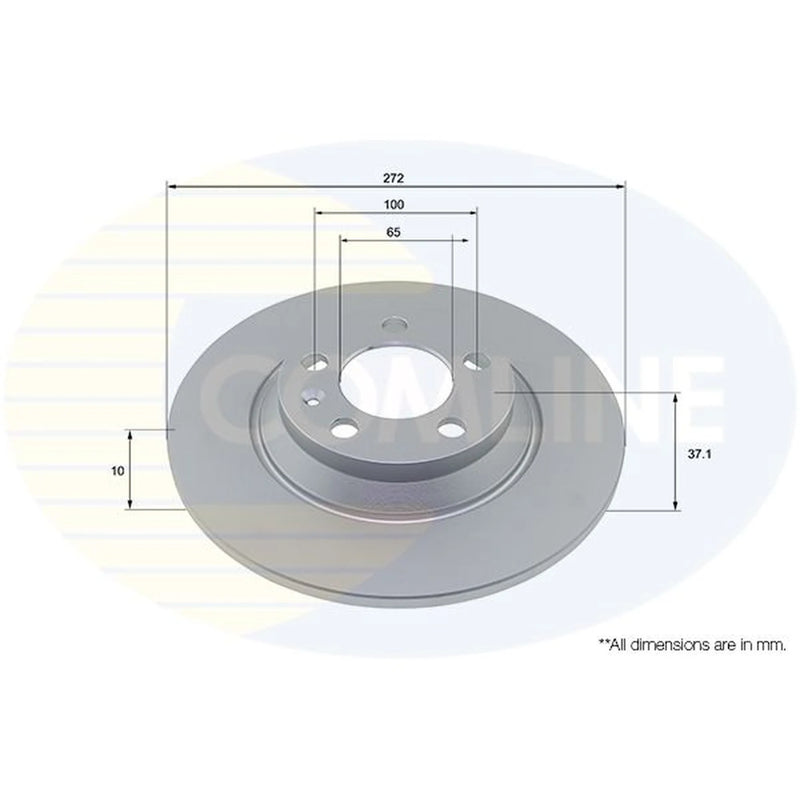 Comline 2 x Solid Rear Brake Discs ADC2995-x2