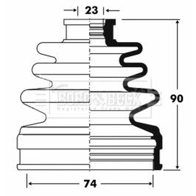 Borg & Beck Drive Shaft Bellow Kit transmission sided BCB2839