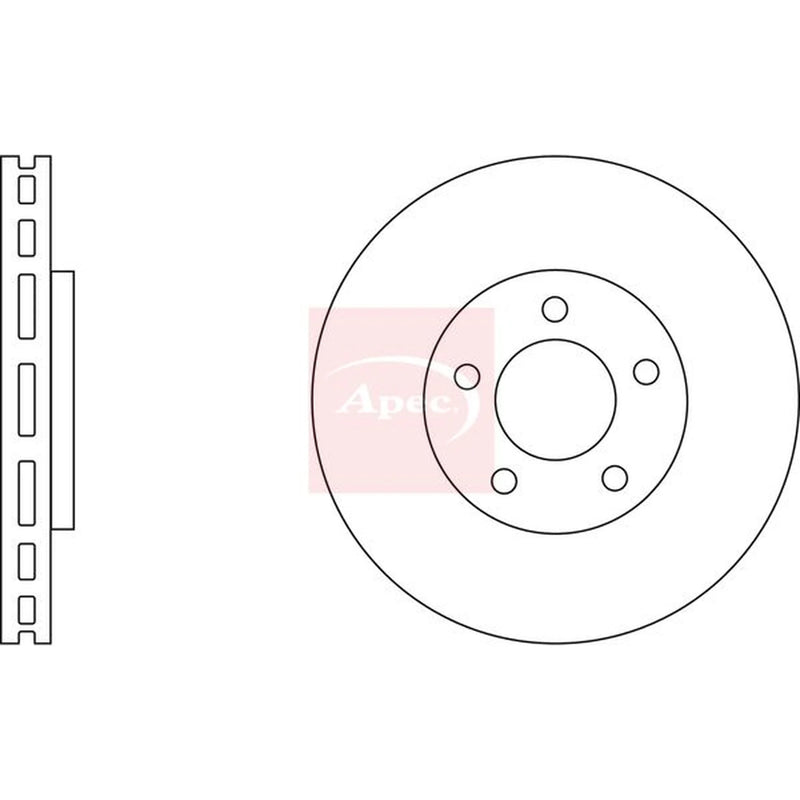 Apec 2 x Vented Front Brake Discs DSK2554-x2